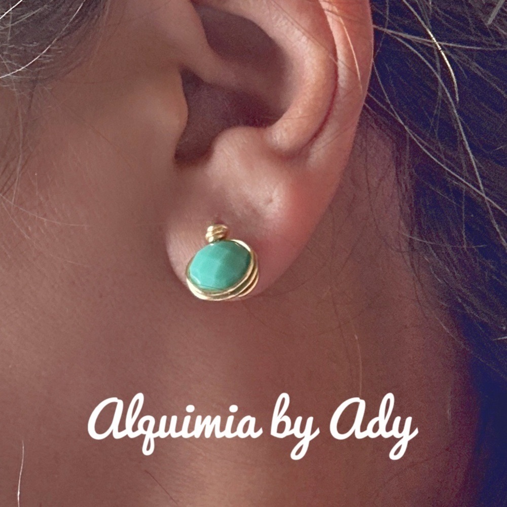 Alquimia Gold and Green crystal Earrings